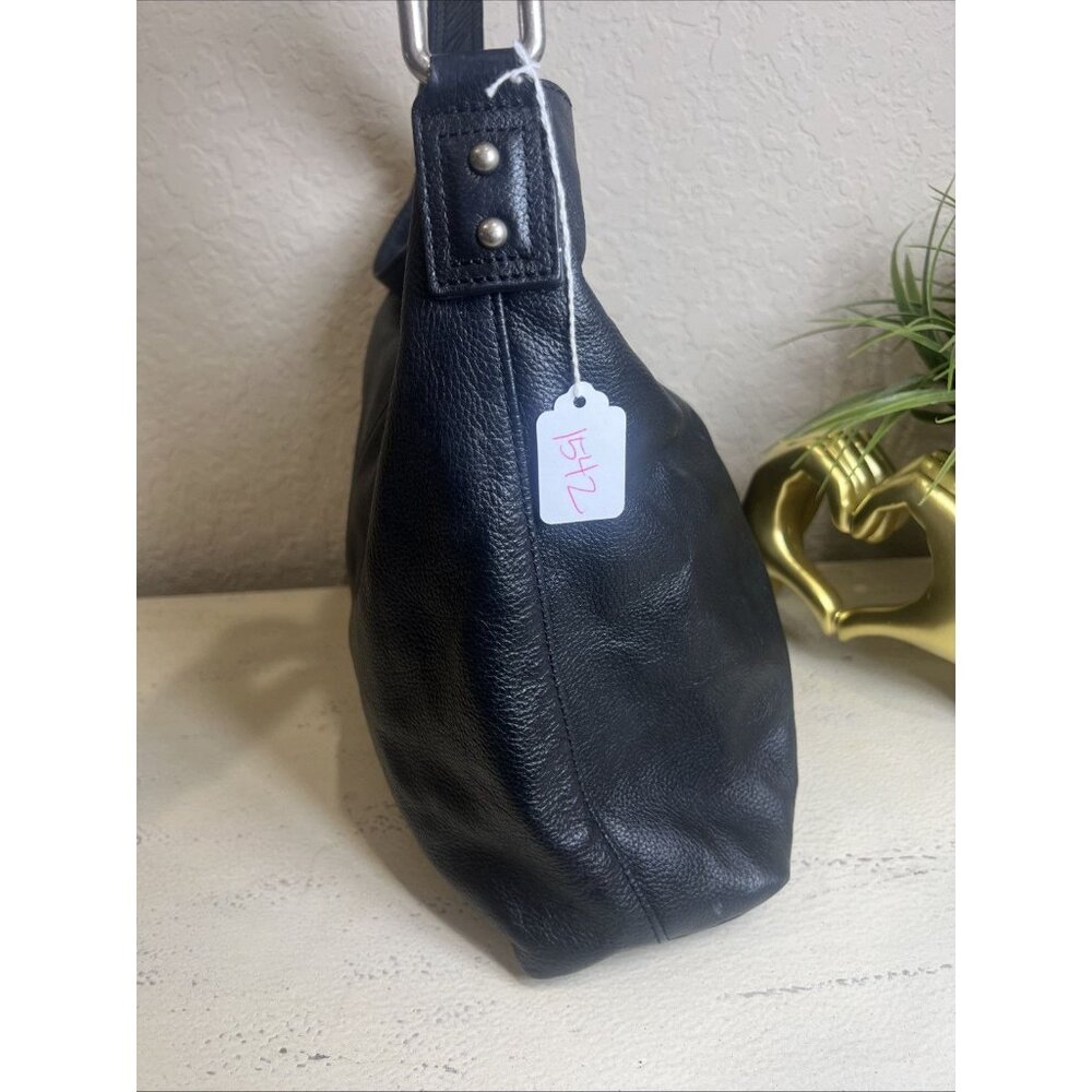 Kooba Classic Black Genuine Leather Hobo Style Tote Bag Hand Bag - Picture 9 of 16